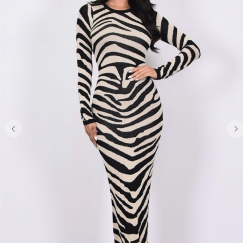 Cameo| Zebra print Sweater Dress